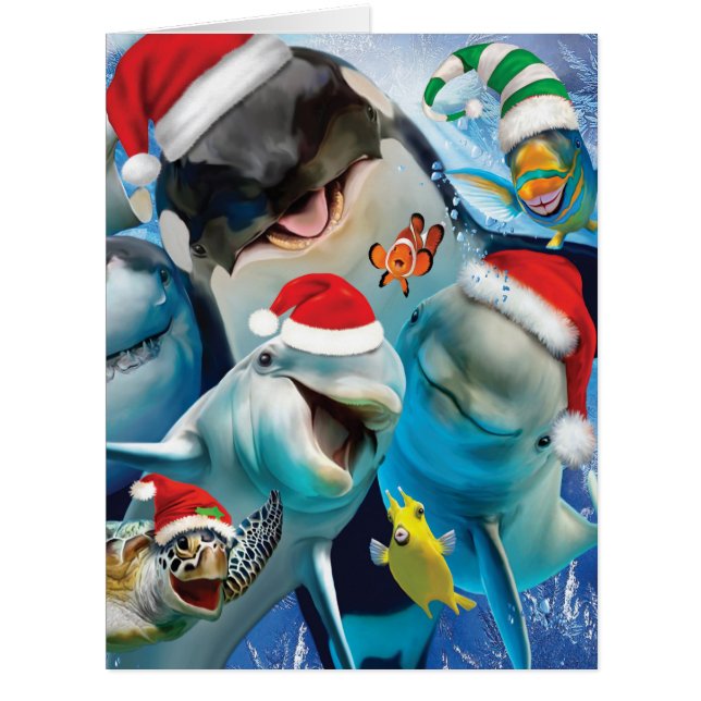 Jumbo Merry Christmas to Zoo Christmas Card (Front)