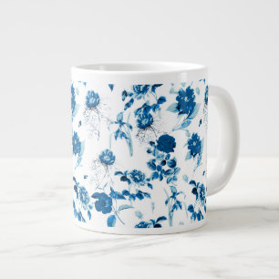 Jumbo Mug-Blue Floral Coffee Mug
