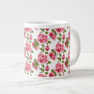 Jumbo Mug-Pink Roses Large Coffee Mug