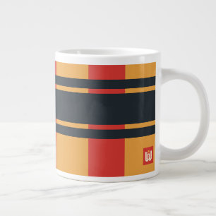 Jumbo Plaid Red Yellow Blue Stripe Large Coffee Mug