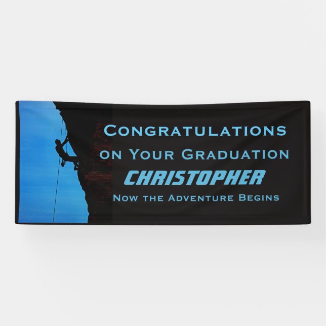JUMBO Retirement or Graduation, Name, Rock Climber Banner (Horizontal)