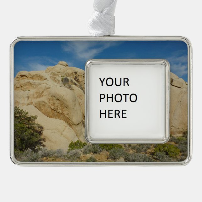 Jumbo Rocks at Joshua Tree National Park Silver Plated Framed Ornament (Front)
