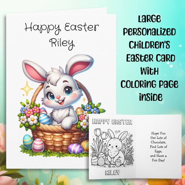 Jumbo-SizedAdorable Easter Bunny and Colouring Pag Card (Creator Uploaded)
