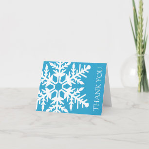 Jumbo Snowflake Thank You Card (Blue / White)