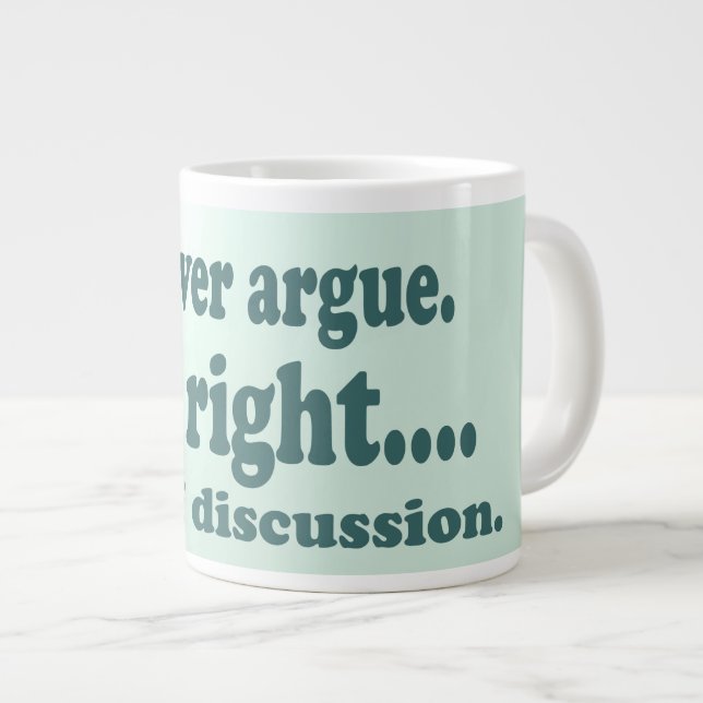 Jumbo Soup Green Attitude Large Coffee Mug (Front Right)