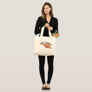 Jumbo tote bag with croissant design 