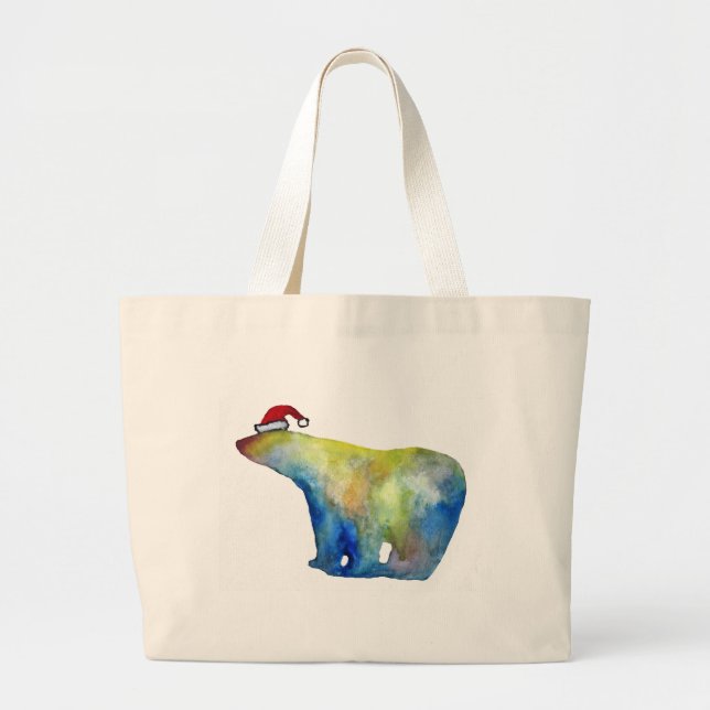 Jumbo Tote Colourful Santa bear (Front)