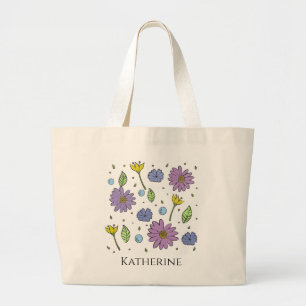 Jumbo Tote With Flowers Customisable