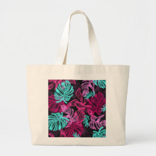 Jumbo tote with purple,black & blue abstract.