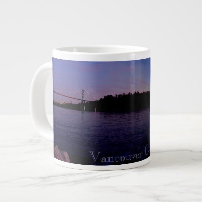Jumbo Vancouver Coffee Mug Cityscape Sunset Cup (Front Left)