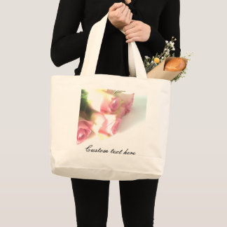 Jumbo wedding tote bag with pink rose photo