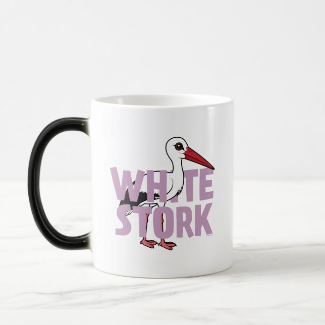 Jumbo White Stork Magic Mug (Left)