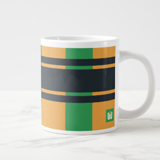 Jumbo Yellow Green Blue Plaid Large Coffee Mug