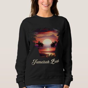 Jumeirah Beach Vibrant Sunset  Dubai United Arab E Sweatshirt
