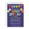 Jump and Play Balloons Invitation (Navy Blue)