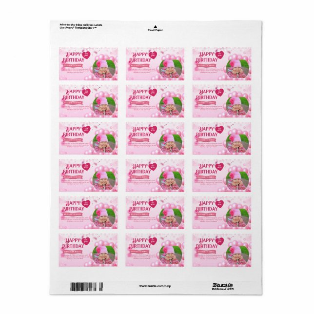 Jump and Play Birthday Invitation Photo Card  Label (Full Sheet)