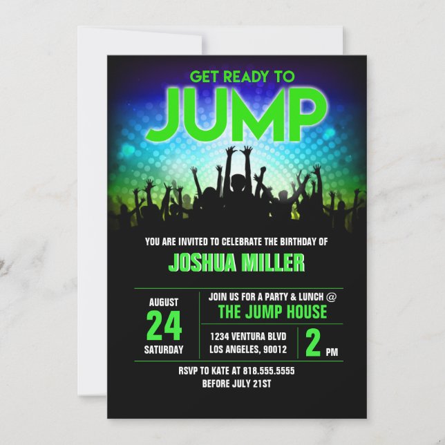 Jump Birthday Invitation (Front)