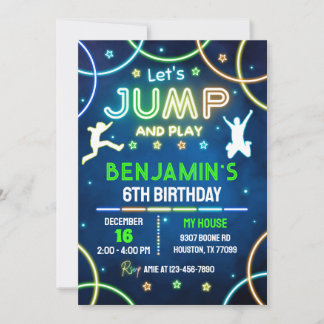 Jump Birthday Invitation, Jump Invite, Trampoline Invitation