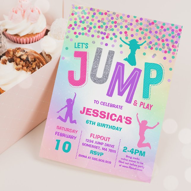 Jump Birthday Invitation Jump Trampoline Party (Creator Uploaded)
