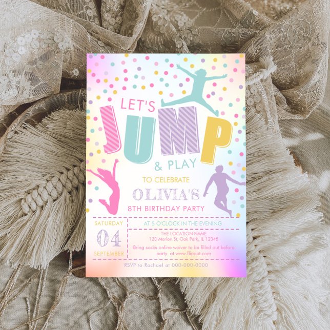 Jump Birthday, Jump Trampoline Party Invitation (Creator Uploaded)