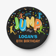 Jump Birthday Paper Plate