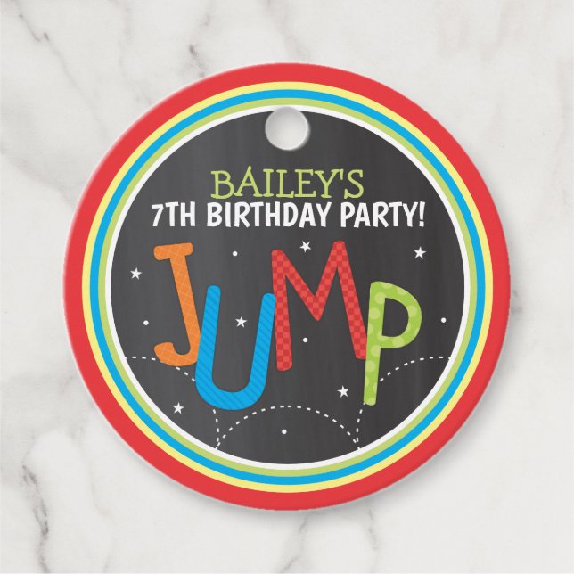Jump Birthday Party Favour Tags (Front)