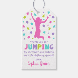 Jump Birthday Party Favour Tags, Girl Gift Tags