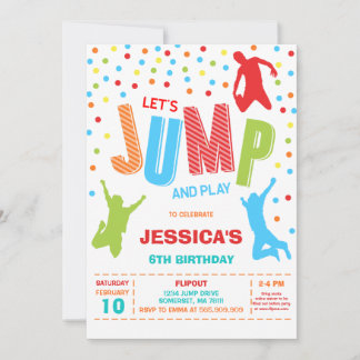 Jump Bounce House Birthday Party Invitation