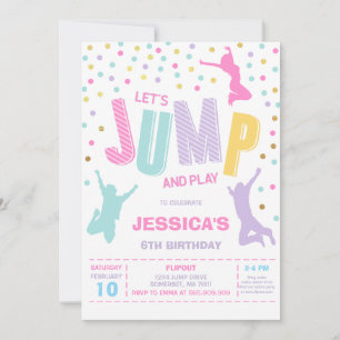 Jump Bounce House Birthday Party Invitation