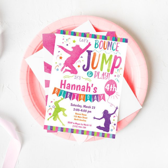 Jump Bounce House Trampoline Birthday Invitation (Creator Uploaded)
