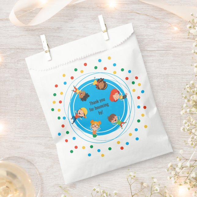 Jump Bounce Play Trampoline Park Birthday Party Favour Bags (Clipped)