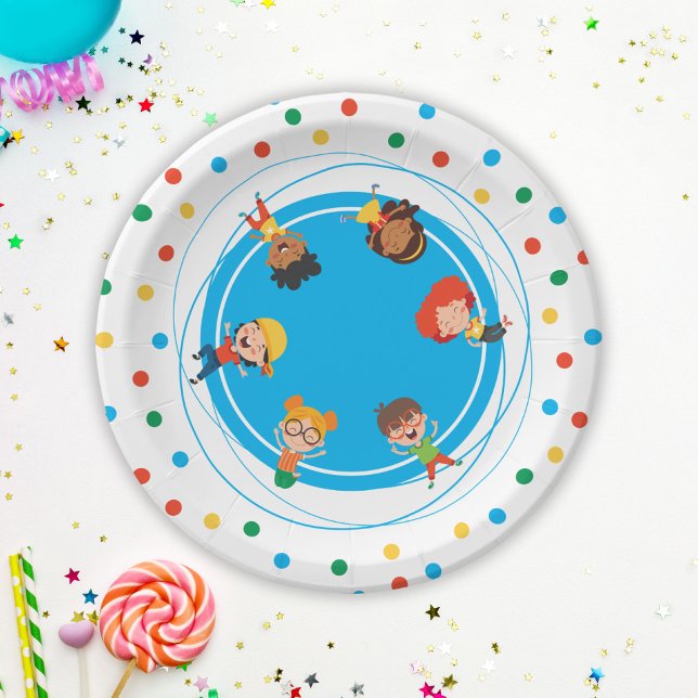 Jump Bounce Play Trampoline Park Party Birthday Paper Plate (Jump Bounce Play Trampoline Park Party Birthday Paper Plates)