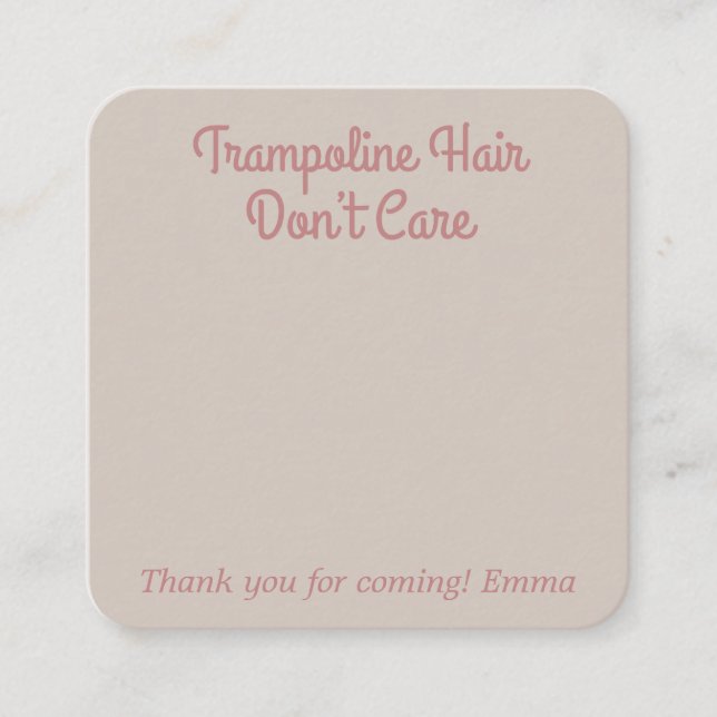 Jump Bounce Trampoline Boho Hair Tie Favour Card (Front)