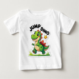 Jump Dino – Playful Cartoon Sticker T-Shirt