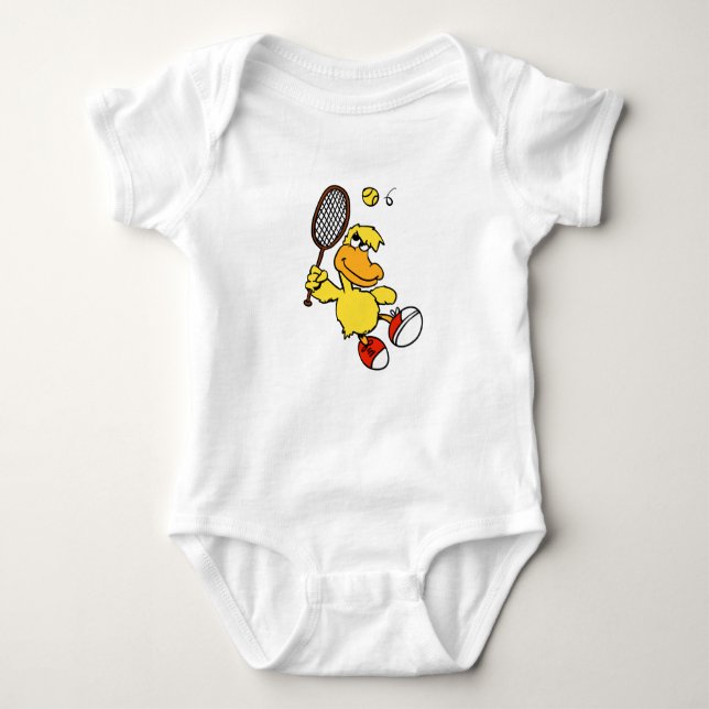 Jump Duck tennis | Choose background colour Baby Bodysuit (Front)