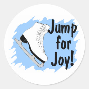 Jump For Joy Blue Skate Classic Round Sticker