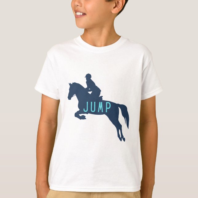 jump horse rider hunter jumper T-Shirt (Front)