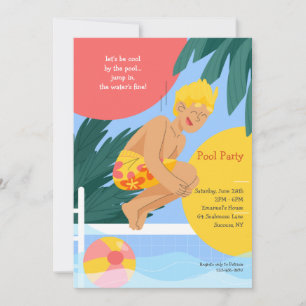 Jump In The Water's Fine Pool Party Invitation