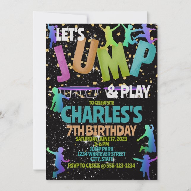 Jump Park Kids Birthday Party Custom Invitation (Front)