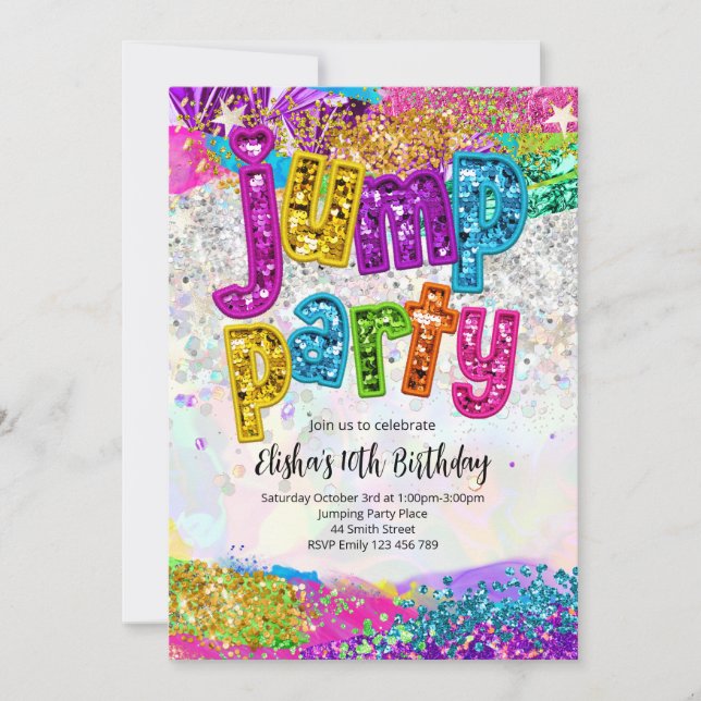 Jump Party Birthday Any Age Party Invitation (Front)