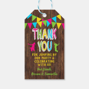 Jump party bounce combined party pink favour tag