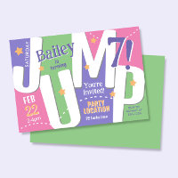 Jump Party Cute Girls Pastel Spring Birthday