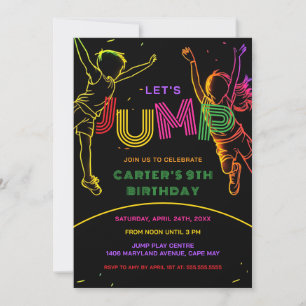 Jump Party Fun Kids Birthday Invitation