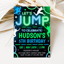 Jump Party Invitation Trampoline Birthday