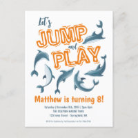 Jump Play Dolphin Park Kids Party Orange Birthday