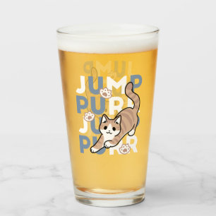Jump Purr Jump: Playful Cat Design with Fun Art Glass