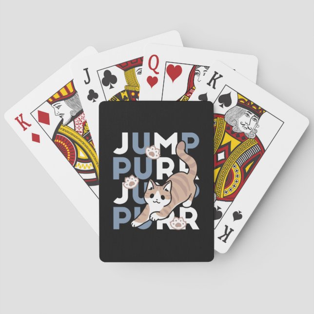 Jump Purr Jump: Playful Cat Design with Fun Art Playing Cards (Back)