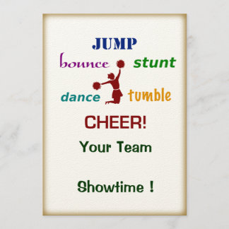 Jump Stunt Bounce Cheerleader Event Invitation