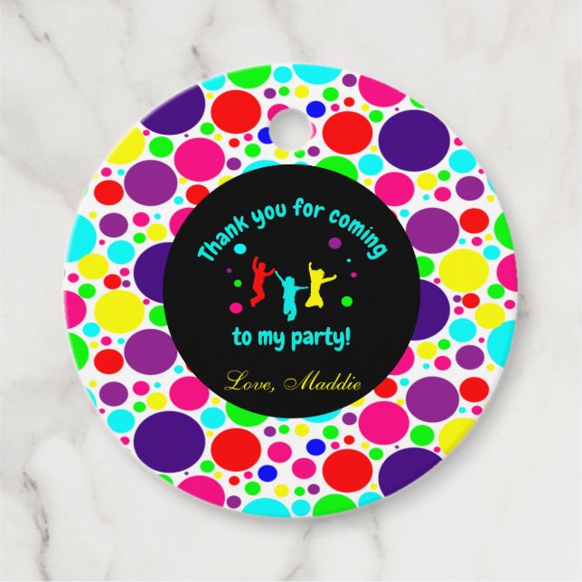 Jump/Trampoline Birthday Party Favour Tags (Front)