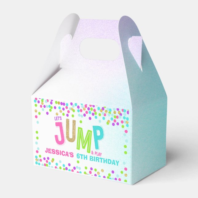 Jump Trampoline Birthday Party Supplies Decor Favour Box (Front Side)
